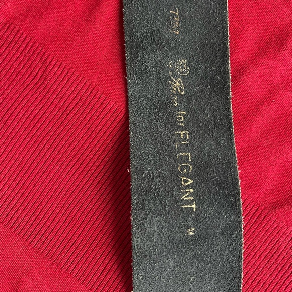 VTG 80s belt 35” black leather double loop silver big buckle waist - Picture 6 of 12